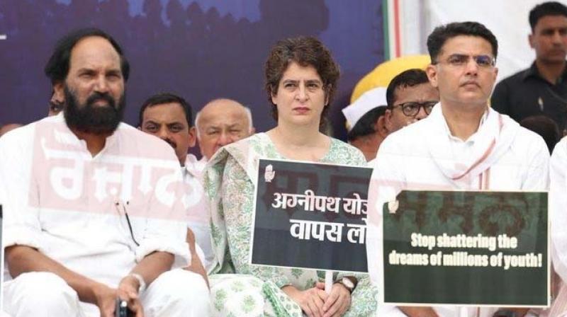 Congress's satyagraha against Agneepath scheme in Delhi