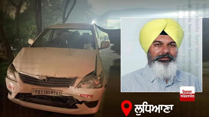 MLA Gurdit Singh Sekhon's car met with an accident MLA Gurdit Singh Sekhon's car met with an accident