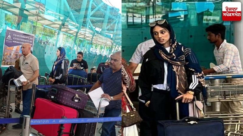 Amritpal Singh's wife Kirandeep sent back to village from airport Amritpal Singh's wife Kirandeep sent back to village from airport