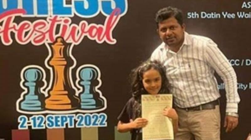 6-year-old Anishka Biyani won the gold medal 6-year-old Anishka Biyani won the gold medal