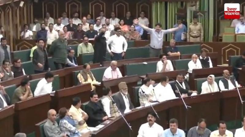 Jammu and Kashmir Assembly adjourned for 15 minutes after uproar over Waqf Act Jammu and Kashmir Assembly adjourned for 15 minutes after uproar over Waqf Act