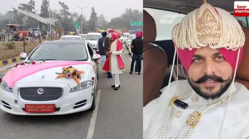 The groom arrived at the farmers' protest in Bathinda News Punjab Bandh News The groom arrived at the farmers' protest in Bathinda News Punjab Bandh News