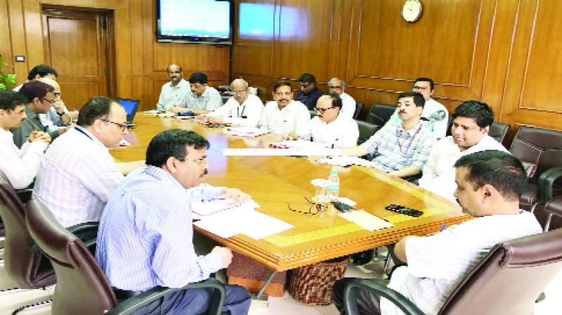 Arvind Kejriwal While Meeting with Top Officials Arvind Kejriwal While Meeting with Top Officials