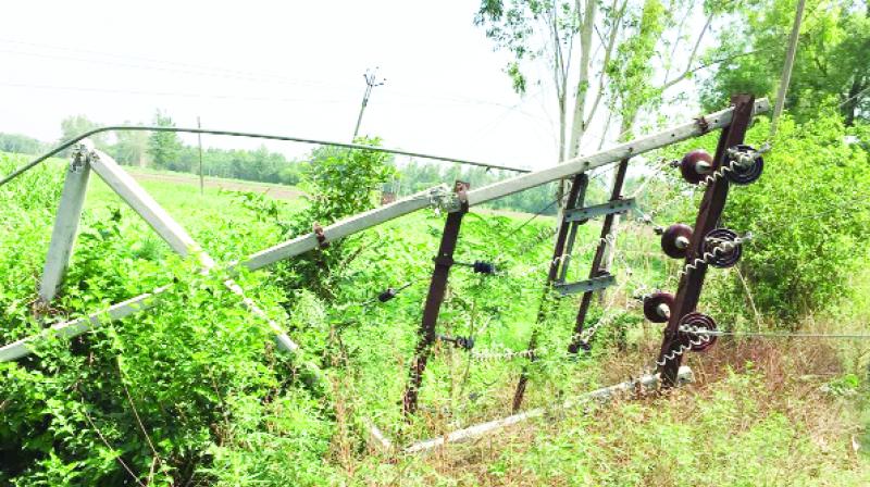 Fallen Pole Due to Storm.