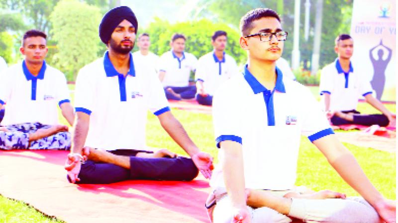 Students Doing Yoga