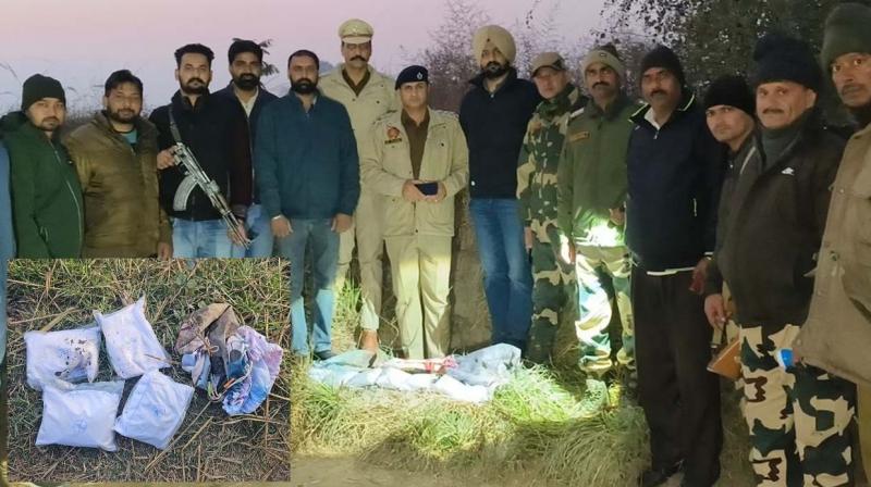Police and BSF recovered 4 kg 177 grams of heroin Police and BSF recovered 4 kg 177 grams of heroin