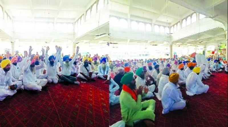 SikSikh Sangat held a big gathering on the issue of Haryana Sikh Gurdwara Management Committeehs 
