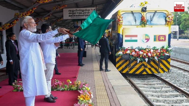 Prime Minister Modi inaugurates railway track in Anuradhapura, Sri Lanka Prime Minister Modi inaugurates railway track in Anuradhapura, Sri Lanka