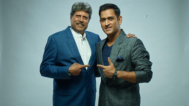 MS Dhoni with Kapil Dev