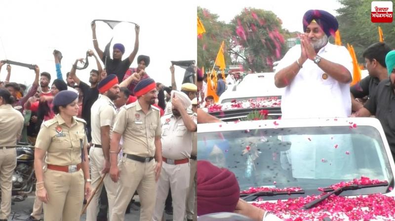 People raise black flags and slogans against Sukhbir Badal at Abohar People raise black flags and slogans against Sukhbir Badal at Abohar