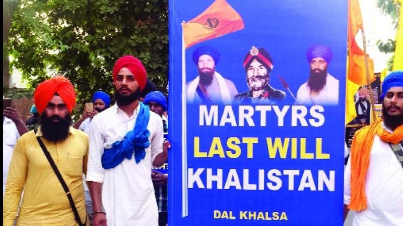 Protesting Dal Khalsa Activists.