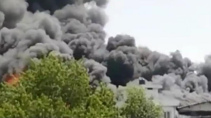 A fire broke out in a chemical factory in Meerut