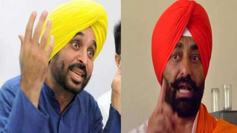 Bhagwant maan with Sukhpal Khaira