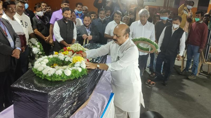 Mortal remains of Indian student killed in Ukraine arrives in Bengaluru Mortal remains of Indian student killed in Ukraine arrives in Bengaluru