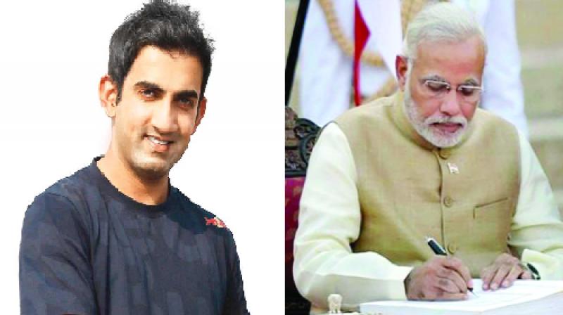 Narendra Modi And Gautam Gambhir Narendra Modi And Gautam Gambhir