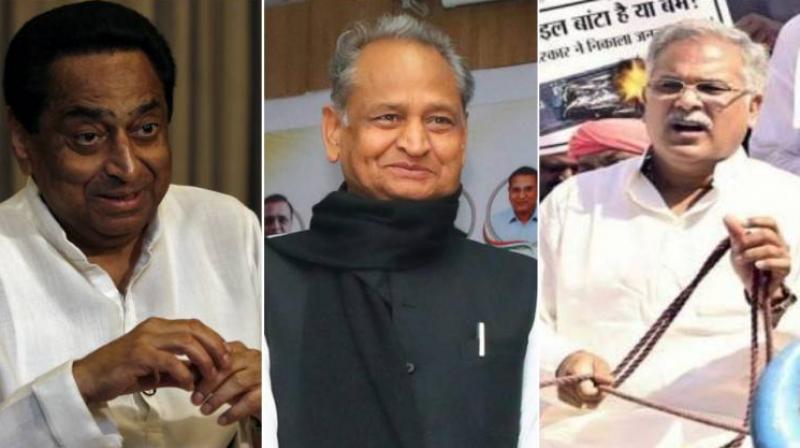 Gehlot, Kamal Nath and Baghel sworn in as chief ministers Gehlot, Kamal Nath and Baghel sworn in as chief ministers