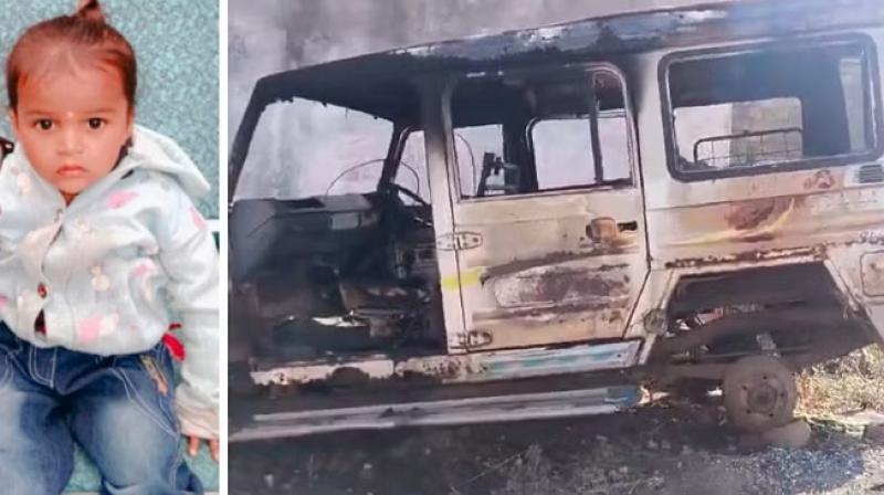 A three-year-old innocent child was burnt alive in the car Madhya Pradesh News in punjabi A three-year-old innocent child was burnt alive in the car Madhya Pradesh News in punjabi