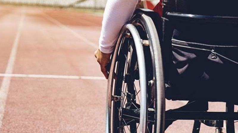 Two elderly Indian women complete a five-kilometer race in a wheelchair Two elderly Indian women complete a five-kilometer race in a wheelchair