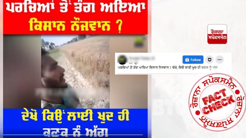 Fact Check Old video of youth setting fire in his crop farm viral as recent
