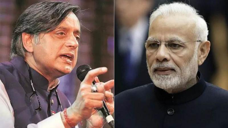 Shashi Tharoor and PM Modi