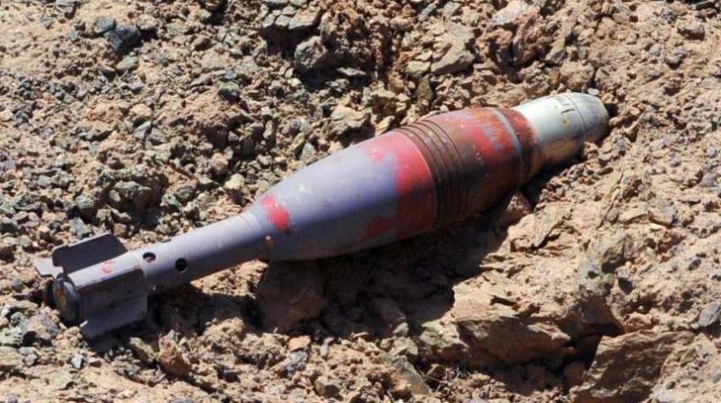 unexploded mortar shell unexploded mortar shell