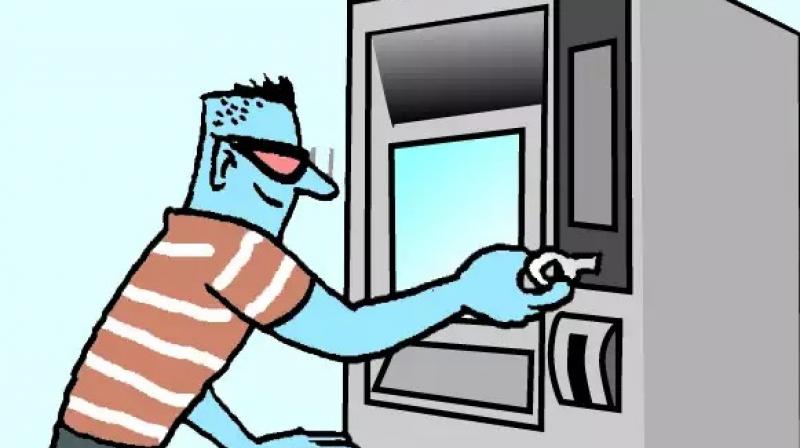 9 lakh rupees looted by cutting the ATM with a gas cutter
