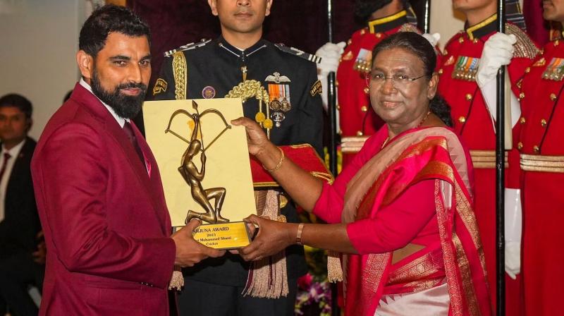 Indian pacer Mohammed Shami has been awarded the Arjuna Award Indian pacer Mohammed Shami has been awarded the Arjuna Award
