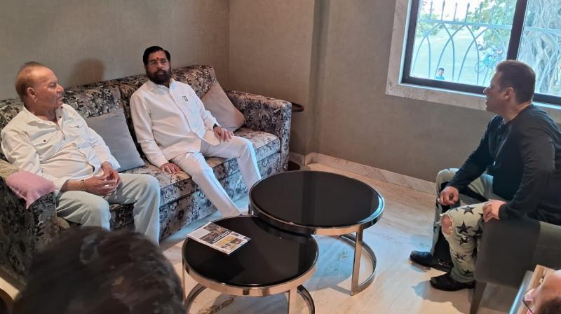 Eknath Shinde met actor Salman Khan Eknath Shinde met actor Salman Khan