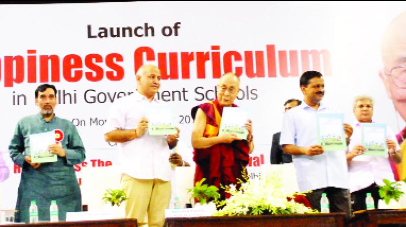 Dalai Lama, and other Issuing 'Happiness Curriculum' Dalai Lama, and other Issuing 'Happiness Curriculum'