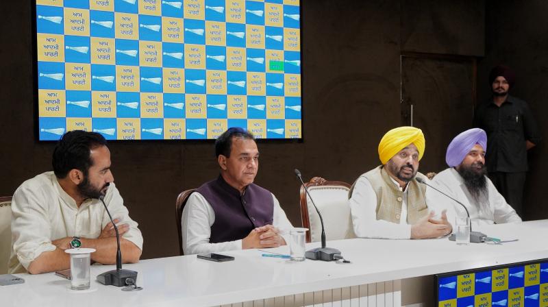Punjab CM Bhagwant Mann holds meeting with the AAP MPs, Punjab CM Bhagwant Mann holds meeting with the AAP MPs,
