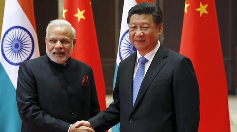 Narendra Modi with Xi Jinping 