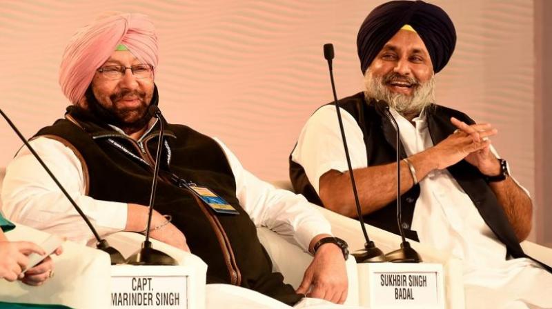 Sukhdev Singh Dhindsa Badal and Amarinder Singh Sukhdev Singh Dhindsa Badal and Amarinder Singh