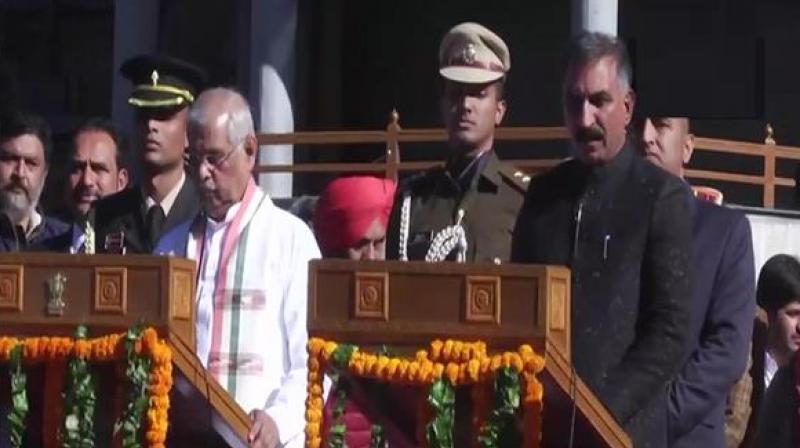 Sukhwinder Singh Sukhu, who became the new Chief Minister of Himachal Pradesh, took oath