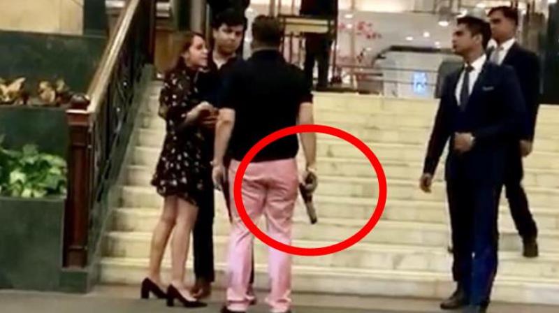 The BSP leader's son played drama With pistol in Hotel