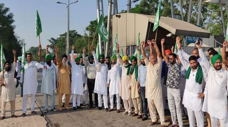 Farmer Protest at toll plaza Farmer Protest at toll plaza