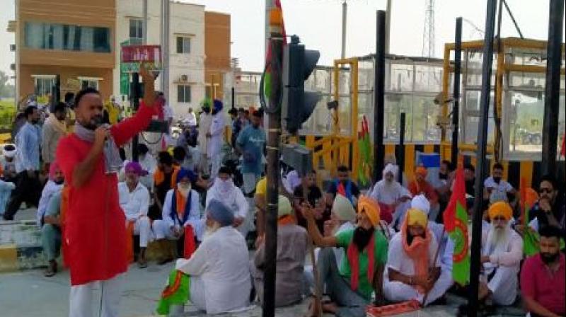 Farmer protest at Talwandi Bhai toll Plaza