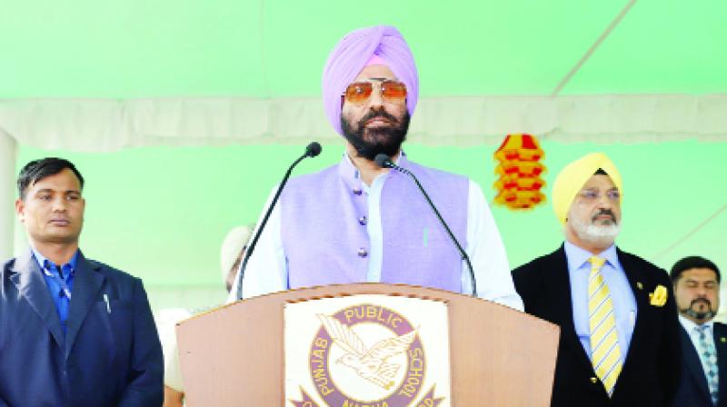 Minister Rana Gurmeet Sodhi addressing the function