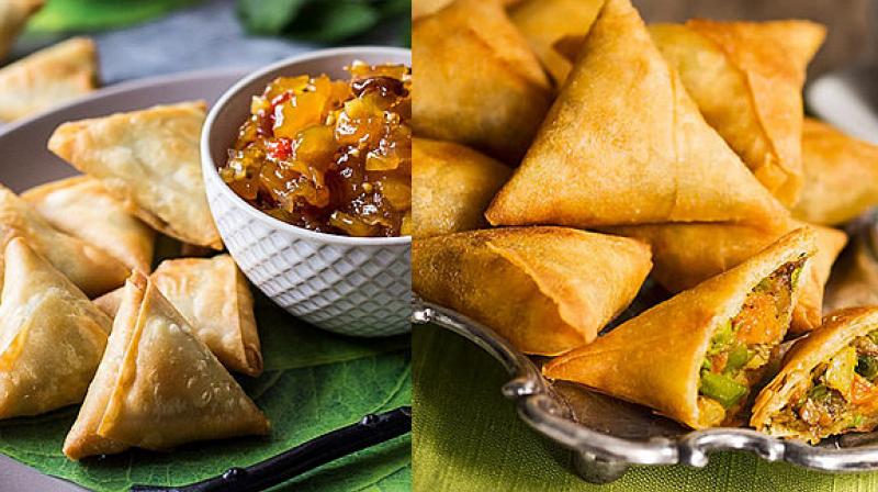 Homemade cheese-spinach samosas Food Recipes Homemade cheese-spinach samosas Food Recipes