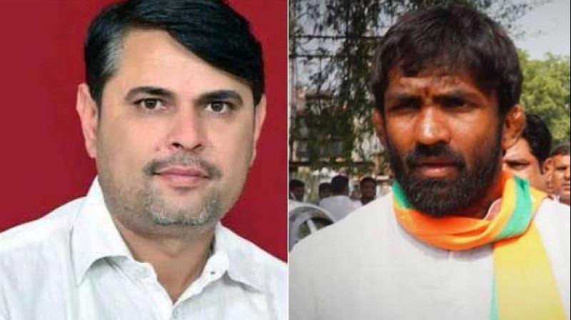Congress candidate Induraj Narwal and joginder Congress candidate Induraj Narwal and joginder