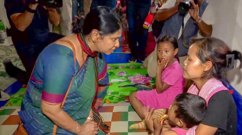 Opposition MPs from INDIA alliance visit relief camps Opposition MPs from INDIA alliance visit relief camps