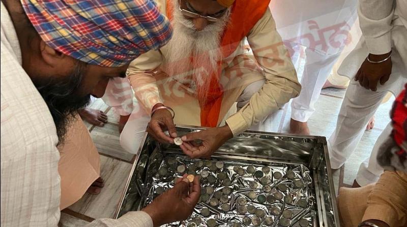 Gold and silver coins found during construction of Gurdwara Sahib
