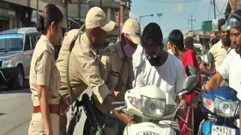 Varanasi lock down violators special stamp on hand corona virus Varanasi lock down violators special stamp on hand corona virus