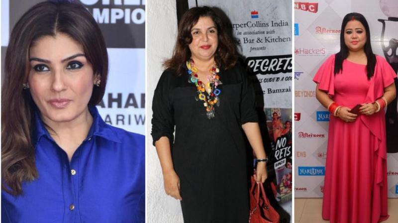 Raveena tondon farah khan and bharti singh Raveena tondon farah khan and bharti singh