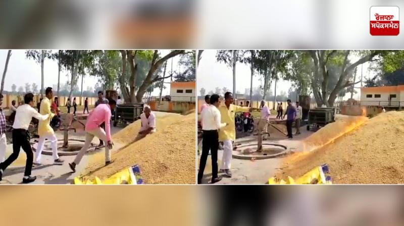 Farmers set fire to paddy Farmers set fire to paddy