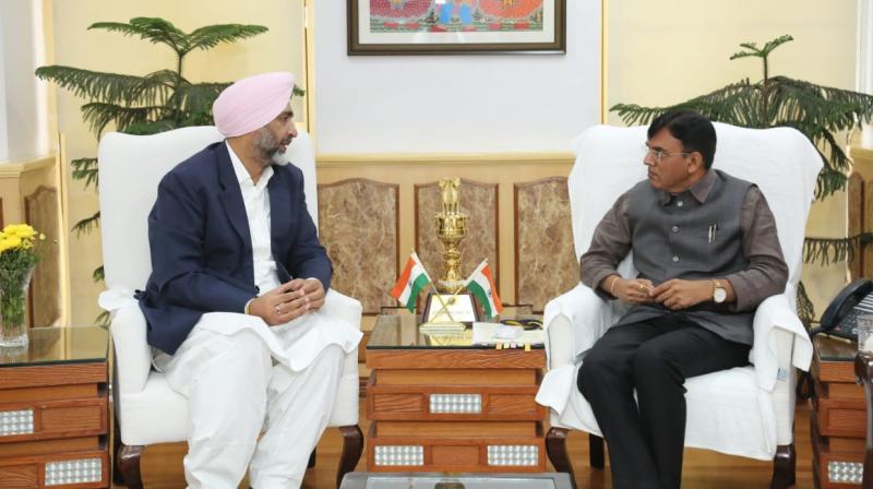 Manpreet Badal and Mansukh Mandaviya Manpreet Badal and Mansukh Mandaviya