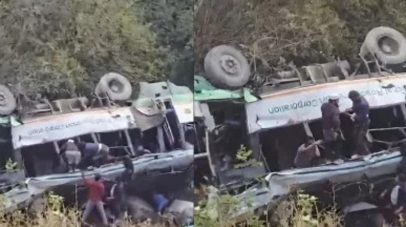 Dehradun Bus falls into 100-meter deep gorge