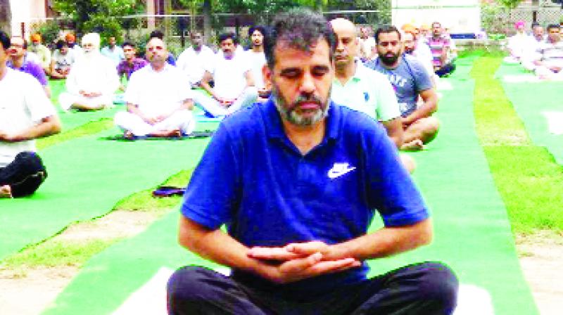During Yoga NK Sharma With Others During Yoga NK Sharma With Others