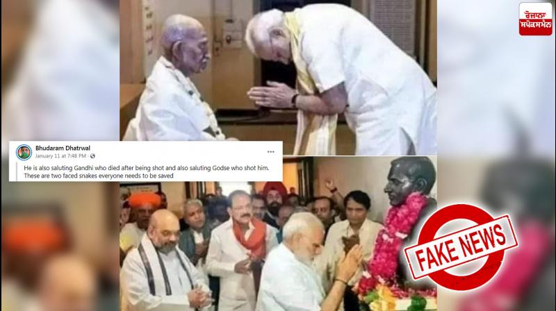 No, PM Modi did not garland Nathuram Godse’s bust No, PM Modi did not garland Nathuram Godse’s bust