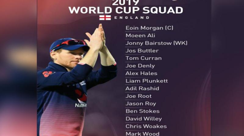 England announce 15 man squad for ICC Cricket World Cup