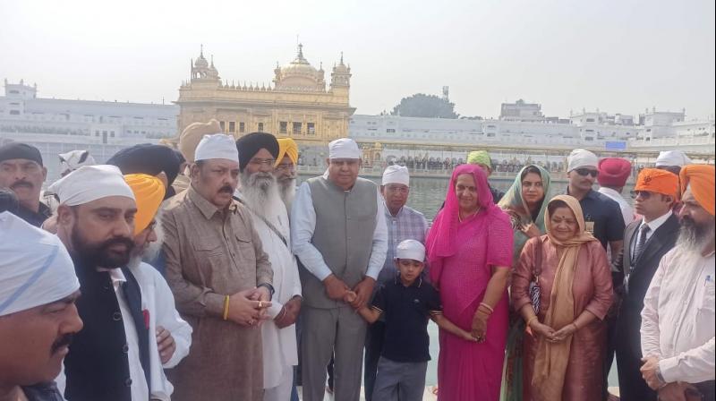 Vice-President Jagdeep Dhankhar pays obeisance at Golden Temple Vice-President Jagdeep Dhankhar pays obeisance at Golden Temple